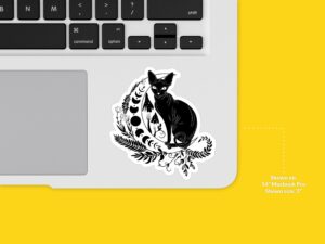 Mystical Black Cat Sphynx Sticker