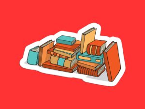 Reading Books Sticker