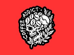 Skull Coffee Sticker