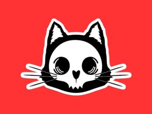 Cat Skull Sticker