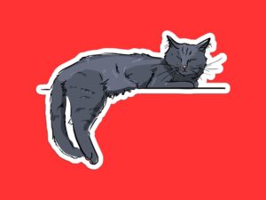 Cute Cat Sticker | Gray Cat Sticker, Laying Cat Sticker, Crazy Cat Lady, Funny Cat Sticker, Cat Car sticker, Cat Car Decal, Cat Themed Gifts