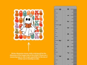 Cute Reading Ghost Sticker