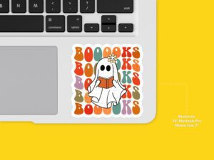 Cute Reading Ghost Sticker