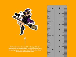 Black Cat Witch Sticker