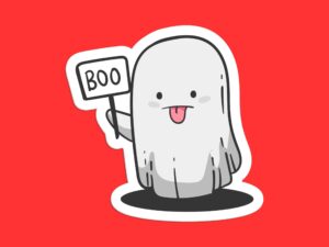 Boo Cute Ghost Sticker