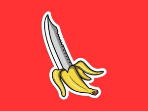 Banana Knife Sticker