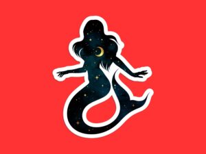 Night Sky Mermaid Sticker