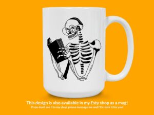 Reading Skeleton Sticker