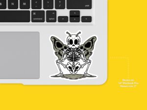 Skeleton Moth Sticker