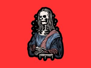 Skeleton Mona Lisa Sticker