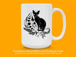 Mystical Black Cat Sphynx Sticker