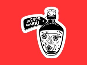 Gothic Eyeball Poison Bottle Sticker