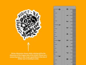 Coffee Addict Skull Sticker