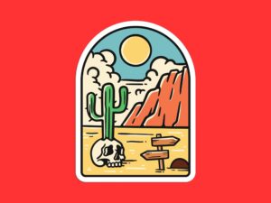 Desert Cactus Skull Sticker