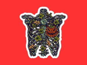 Jack O Lantern Skeleton Sticker