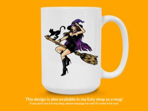 Black Cat Witch Sticker