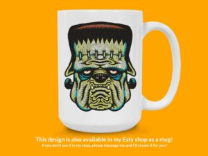 Frankenstein Bulldog Sticker