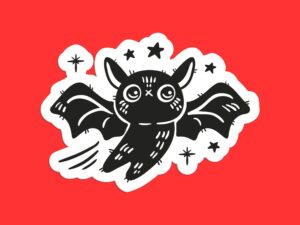 Cute Black Bat Sticker