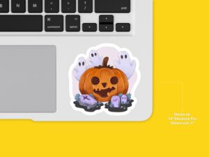 Jack O Lantern Ghost Sticker