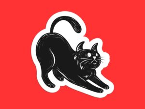 Goth Black Cat Sticker