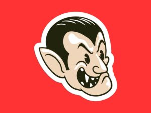 Dracula Head Sticker