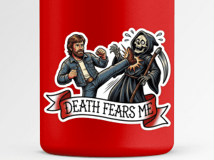Chuck Norris Grim Reaper Sticker