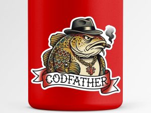 Cod Fish Vinyl Sticker, Funny Mafia Fish Decal