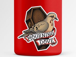 Mourning Dove Vinyl Sticker, Sad Bird Tattoo Decal