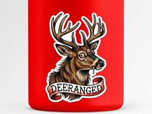 Deer Vinyl Sticker, Deranged Stag Tattoo Decal