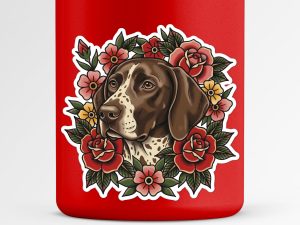 German Shorthaired Pointer Sticker - American Traditional Tattoo Style Dog Decal