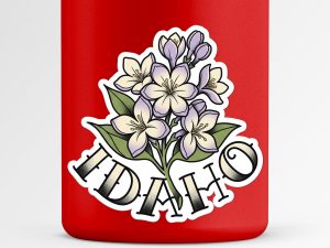 Idaho Syringa Flower Sticker Traditional Tattoo Style State Flower Decal