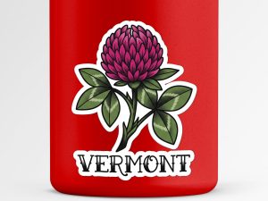 Vermont Red Clover Flower Sticker Traditional Tattoo Style State Flower Decal