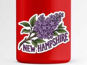 New Hampshire Purple Lilac Flower Sticker Traditional Tattoo Style State Flower Decal