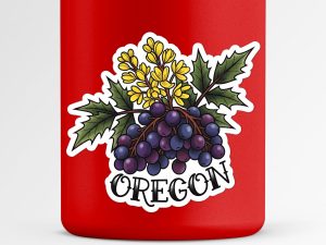 Oregon Oregon Grape Flower Sticker Traditional Tattoo Style State Flower Decal