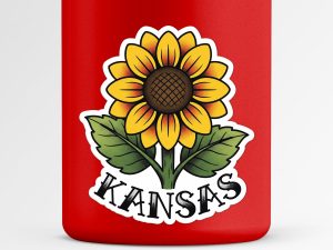 Kansas Sunflower Sticker Traditional Tattoo Style State Flower Decal
