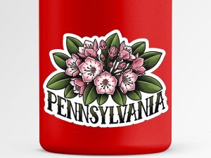 Pennsylvania Mountain Laurel Flower Sticker Traditional Tattoo Style State Flower Decal