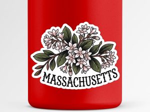 Massachusetts Mayflower Sticker Traditional Tattoo Style State Flower Decal