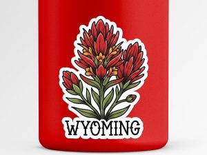 Wyoming Indian Paintbrush Flower Sticker Traditional Tattoo Style State Flower Decal