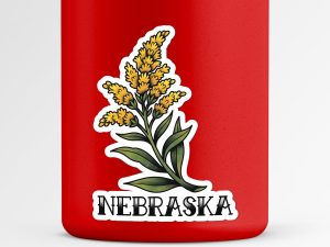 Nebraska Goldenrod Flower Sticker Traditional Tattoo Style State Flower Decal