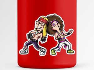 Air Guitar Sticker Traditional Tattoo Style Decal