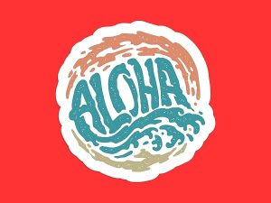 Aloha Waves Sticker