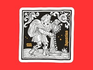 Aquarius Zodiac Sign Sticker