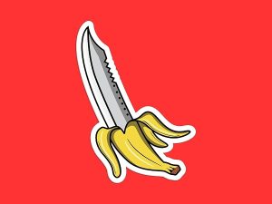 Banana Knife Sticker