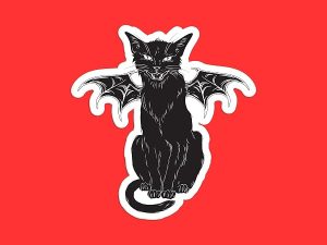 Bat Cat Sticker