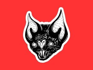 Bat Head Sticker