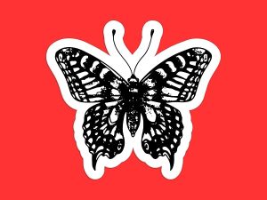 Black Butterfly Sticker