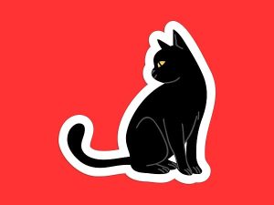 Black Cat Sticker