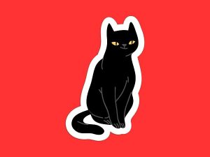 Black Cat Sticker