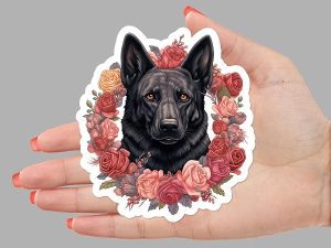 Black German Shepherd Sticker