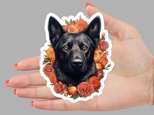 Black German Shepherd Sticker